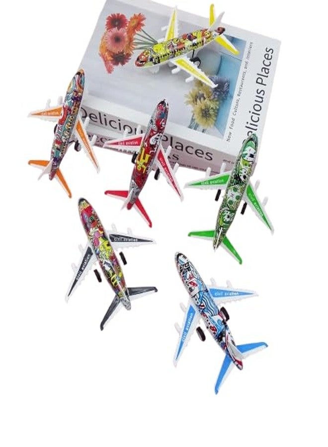 KITMEER Graffiti Design Toy Passenger Aircraft, Pull-Back Mechanism, Metal Construction. - Image 2
